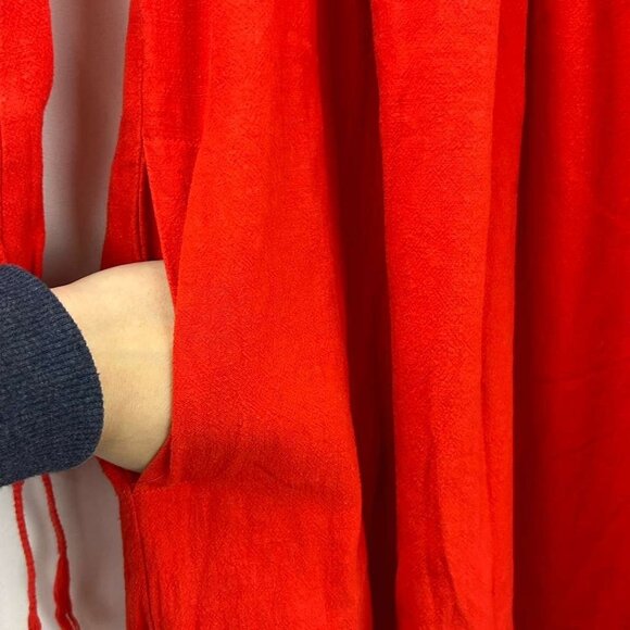 Madewell Women's Size X-Small Eyelet Daybreak Dress Linen Blend Red - Picture 14 of 16